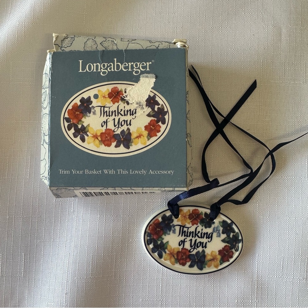 New‎ Longaberger thinking of you tie on basket charm